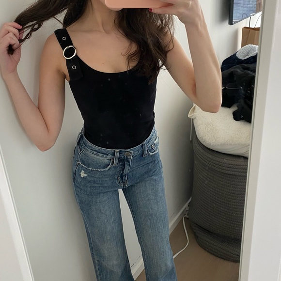 Black tank with buckles on the straps. Super cute and trendy. One size fits all - Picture 2 of 2